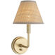Polly 1 Light 8 inch Natural Brass Sconce Wall Light in Rattan Shade